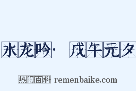水龙吟·戊午元夕是什么意思的图片